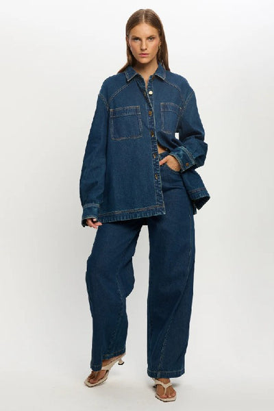 KIVARI - CARLA DENIM JEAN - PETROL - BOUTIQUE - WA BOUTIQUE - PERTH STOCKIST - AUSTRALIAN STOCKIST - NO TARAF - INTERNATIONAL SHIPPING - EXPRESS SHIPPING - STOCKIST