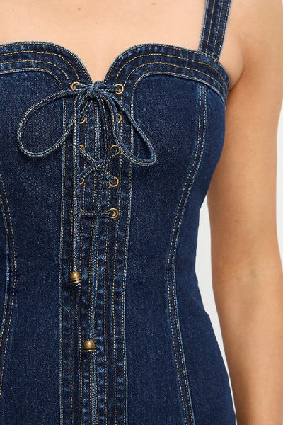 KIVARI - JOELLE DENIM DRESS - AZURE - PERTH STOCKIST - AUSTRALIAN STOCKIST - WA STOCKIST - AUSTRALIA STOCKIST - AUS STOCKIST - PERTH BOUTIQUE - WA BOUTIQUE - AUS BOUTIQUE - AUSTRALIA BOUTIQUE