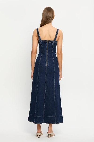 KIVARI - JOELLE DENIM DRESS - AZURE - PERTH STOCKIST - AUSTRALIAN STOCKIST - WA STOCKIST - AUSTRALIA STOCKIST - AUS STOCKIST - PERTH BOUTIQUE - WA BOUTIQUE - AUS BOUTIQUE - AUSTRALIA BOUTIQUE