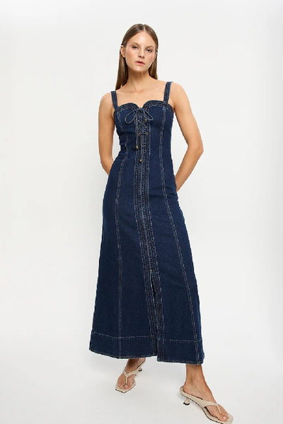 KIVARI - JOELLE DENIM DRESS - AZURE - PERTH STOCKIST - AUSTRALIAN STOCKIST - WA STOCKIST - AUSTRALIA STOCKIST - AUS STOCKIST - PERTH BOUTIQUE - WA BOUTIQUE - AUS BOUTIQUE - AUSTRALIA BOUTIQUE