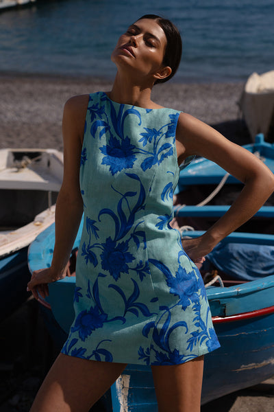 KIVARI - JUNIPER MINI DRESS - COBALT BLUE GREEN - PERTH BOUTIQUE - AUSTRALIAN BOUTIQUE - WA BOUTIQUE - INTERNATIONAL SHIPPING - USA SHIPPING - PERTH STORES - PERTH STORE - AUSTRALIA - WA - WESTER AUSTRALIA - WOMENS FASHION - FASHION - CLOTHING - WA STOCKIST - PERTH STOCKIST - AUSTRALIAN STOCKIST - STOCKIST