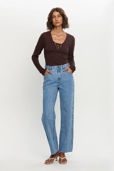 KIVARI - MALIA KNIT TOP - CHOCOLATE - BOUTIQUE - WA BOUTIQUE - PERTH STOCKIST - AUSTRALIAN STOCKIST - NO TARAF - INTERNATIONAL SHIPPING - EXPRESS SHIPPING - STOCKIST