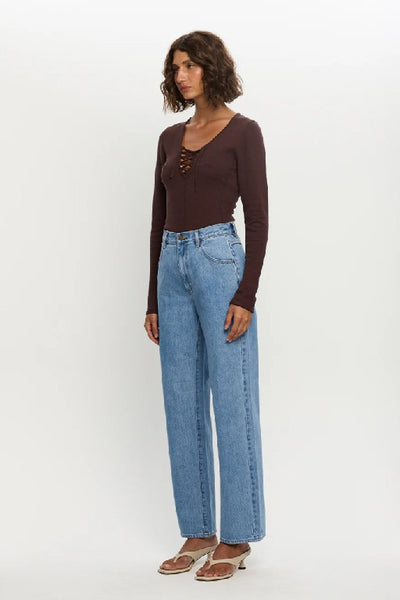 KIVARI - MALIA KNIT TOP - CHOCOLATE - BOUTIQUE - WA BOUTIQUE - PERTH STOCKIST - AUSTRALIAN STOCKIST - NO TARAF - INTERNATIONAL SHIPPING - EXPRESS SHIPPING - STOCKIST