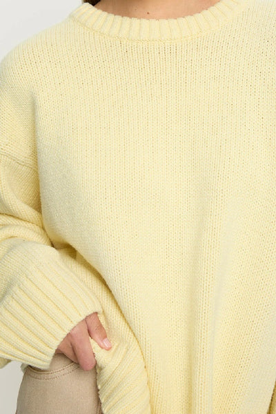 KIVARI - ODETTE CREW NECK JUMPER - BUTTER - PERTH BOUTIQUE - AUSTRALIAN BOUTIQUE - WA BOUTIQUE - INTERNATIONAL SHIPPING - USA SHIPPING - PERTH STORES - PERTH STORE - AUSTRALIA - WA - WESTER AUSTRALIA - WOMENS FASHION - FASHION - CLOTHING - WA STOCKIST - PERTH STOCKIST - AUSTRALIAN STOCKIST - STOCKIST