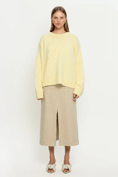 KIVARI - ODETTE CREW NECK JUMPER - BUTTER - PERTH BOUTIQUE - AUSTRALIAN BOUTIQUE - WA BOUTIQUE - INTERNATIONAL SHIPPING - USA SHIPPING - PERTH STORES - PERTH STORE - AUSTRALIA - WA - WESTER AUSTRALIA - WOMENS FASHION - FASHION - CLOTHING - WA STOCKIST - PERTH STOCKIST - AUSTRALIAN STOCKIST - STOCKIST