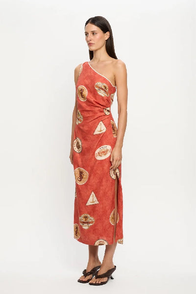 KIVARI - VACANZA MIDI DRESS - RED - PERTH BOUTIQUE - AUSTRALIAN BOUTIQUE - WA BOUTIQUE - INTERNATIONAL SHIPPING - USA SHIPPING - PERTH STORES - PERTH STORE - AUSTRALIA - WA - WESTER AUSTRALIA - WOMENS FASHION - FASHION - CLOTHING - WA STOCKIST - PERTH STOCKIST - AUSTRALIAN STOCKIST - STOCKIST