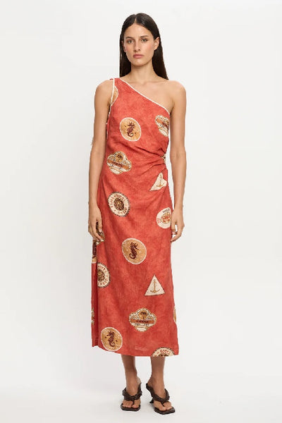 KIVARI - VACANZA MIDI DRESS - RED - PERTH BOUTIQUE - AUSTRALIAN BOUTIQUE - WA BOUTIQUE - INTERNATIONAL SHIPPING - USA SHIPPING - PERTH STORES - PERTH STORE - AUSTRALIA - WA - WESTER AUSTRALIA - WOMENS FASHION - FASHION - CLOTHING - WA STOCKIST - PERTH STOCKIST - AUSTRALIAN STOCKIST - STOCKIST