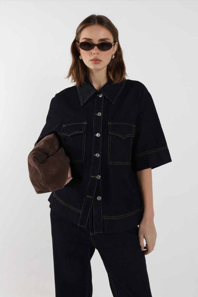 MADISON THE LABEL - NELLA SHIRT - INDIGO