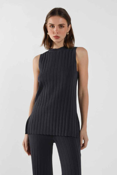 MADISON THE LABEL - SWEENEY KNIT TANK - SLATE