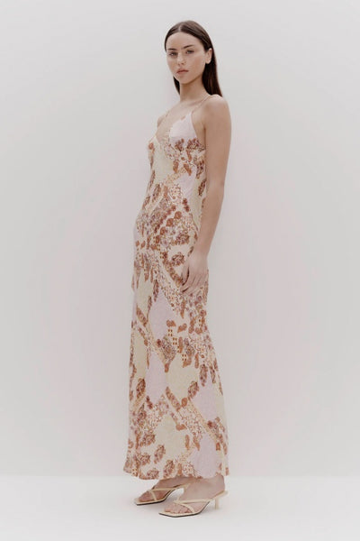 OWNLEY - DINA BIAS MIDI DRESS - NOSTALGIA PRINT