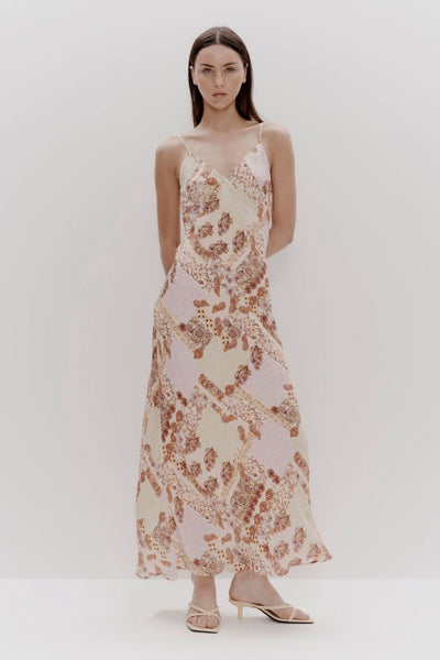 OWNLEY - DINA BIAS MIDI DRESS - NOSTALGIA PRINT