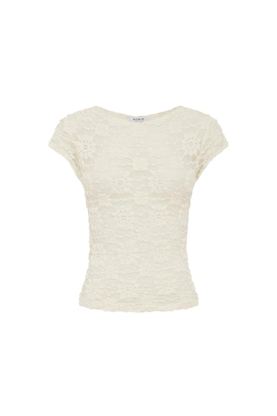 ROWIE - GALO SUNFLOWER LACE TEE - CREME - PERTH BOUTIQUE - AUSTRALIAN BOUTIQUE - WA BOUTIQUE - INTERNATIONAL SHIPPING - USA SHIPPING - PERTH STORES - PERTH STORE - AUSTRALIA - WA - WESTER AUSTRALIA - WOMENS FASHION - FASHION - CLOTHING - WA STOCKIST - PERTH STOCKIST - AUSTRALIAN STOCKIST - STOCKIST