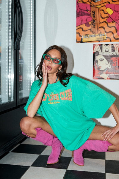 SABBI - THE VERY OVERSIZED SELF LOVE CLUB TEE - GREEN - PERTH BOUTIQUE - AUSTRALIAN BOUTIQUE - WA BOUTIQUE - INTERNATIONAL SHIPPING - USA SHIPPING - PERTH STORES - PERTH STORE - AUSTRALIA - WA - WESTER AUSTRALIA - WOMENS FASHION - FASHION - CLOTHING - WA STOCKIST - PERTH STOCKIST - AUSTRALIAN STOCKIST - STOCKIST