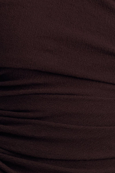 SHONA JOY - BEAU GATHERED ASYMMETRICAL  MIDI DRESS - ESPRESSO - PERTH BOUTIQUE - AUSTRALIAN BOUTIQUE - WA BOUTIQUE - INTERNATIONAL SHIPPING - USA SHIPPING - PERTH STORES - PERTH STORE - AUSTRALIA - WA - WESTER AUSTRALIA - WOMENS FASHION - FASHION - CLOTHING - WA STOCKIST - PERTH STOCKIST - AUSTRALIAN STOCKIST - STOCKIST