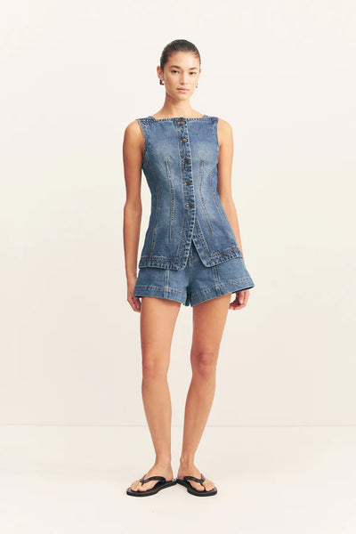 SHONA JOY - RAQUEL VEST - VINTAGE BLUE - PERTH BOUTIQUE - AUSTRALIAN BOUTIQUE - WA BOUTIQUE - INTERNATIONAL SHIPPING - USA SHIPPING - PERTH STORES - PERTH STORE - AUSTRALIA - WA - WESTER AUSTRALIA - WOMENS FASHION - FASHION - CLOTHING - WA STOCKIST - PERTH STOCKIST - AUSTRALIAN STOCKIST - STOCKIST