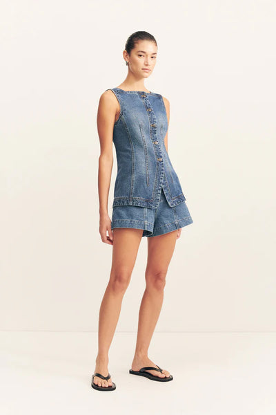 SHONA JOY - RAQUEL VEST - VINTAGE BLUE - PERTH BOUTIQUE - AUSTRALIAN BOUTIQUE - WA BOUTIQUE - INTERNATIONAL SHIPPING - USA SHIPPING - PERTH STORES - PERTH STORE - AUSTRALIA - WA - WESTER AUSTRALIA - WOMENS FASHION - FASHION - CLOTHING - WA STOCKIST - PERTH STOCKIST - AUSTRALIAN STOCKIST - STOCKIST