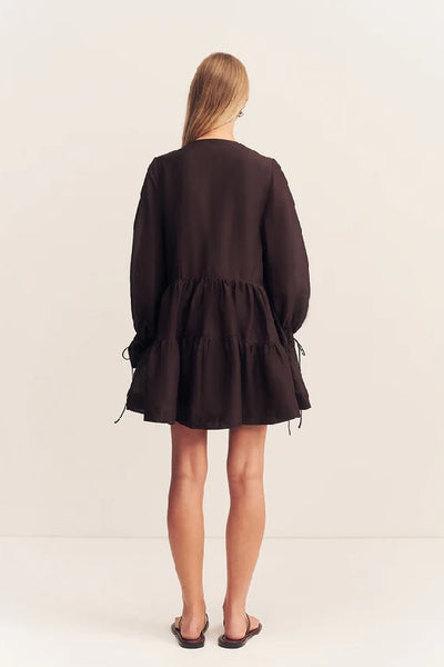 SHONA JOY - CELESTE TIERED MINI DRESS - GANACHE - PERTH STOCKIST - AUSTRALIAN STOCKIST - WA STOCKIST - AUSTRALIA STOCKIST - AUS STOCKIST - PERTH BOUTIQUE - WA BOUTIQUE - AUS BOUTIQUE - AUSTRALIA BOUTIQUE