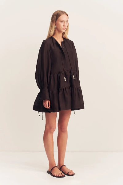 SHONA JOY - CELESTE TIERED MINI DRESS - GANACHE - PERTH STOCKIST - AUSTRALIAN STOCKIST - WA STOCKIST - AUSTRALIA STOCKIST - AUS STOCKIST - PERTH BOUTIQUE - WA BOUTIQUE - AUS BOUTIQUE - AUSTRALIA BOUTIQUE