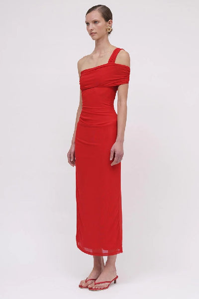 SUBOO - CHRISTY OFF SHOULDER MAXI - RED - PERTH STOCKIST - AUSTRALIAN STOCKIST - WA STOCKIST - AUSTRALIA STOCKIST - AUS STOCKIST - PERTH BOUTIQUE - WA BOUTIQUE - AUS BOUTIQUE - AUSTRALIA BOUTIQUE