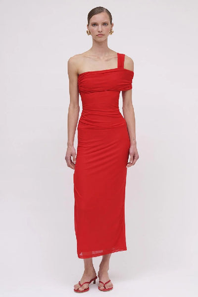 SUBOO - CHRISTY OFF SHOULDER MAXI - RED - PERTH STOCKIST - AUSTRALIAN STOCKIST - WA STOCKIST - AUSTRALIA STOCKIST - AUS STOCKIST - PERTH BOUTIQUE - WA BOUTIQUE - AUS BOUTIQUE - AUSTRALIA BOUTIQUE