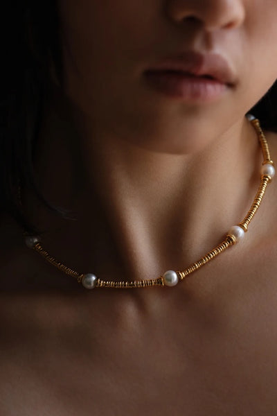 TEMPLE OF THE SUN - OLYMPIA PEARL NECKLACE - GOLD - PERTH STOCKIST - AUSTRALIAN STOCKIST - WA STOCKIST - AUSTRALIA STOCKIST - AUS STOCKIST - PERTH BOUTIQUE - WA BOUTIQUE - AUS BOUTIQUE - AUSTRALIA BOUTIQUE