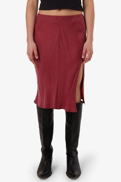 THRILLS - BLAIR SLIP SKIRT - CABERNET - PERTH STOCKIST - AUSTRALIAN STOCKIST - WA STOCKIST - AUSTRALIA STOCKIST - AUS STOCKIST - PERTH BOUTIQUE - WA BOUTIQUE - AUS BOUTIQUE - AUSTRALIA BOUTIQUE