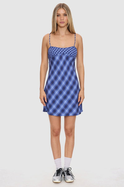 THRILLS - HIGH SPEED CHECK MINI DRESS - GUARDIAN NAVY - PERTH BOUTIQUE - AUSTRALIAN BOUTIQUE - WA BOUTIQUE - INTERNATIONAL SHIPPING - USA SHIPPING - PERTH STORES - PERTH STORE - AUSTRALIA - WA - WESTER AUSTRALIA - WOMENS FASHION - FASHION - CLOTHING - WA STOCKIST - PERTH STOCKIST - AUSTRALIAN STOCKIST - STOCKIST