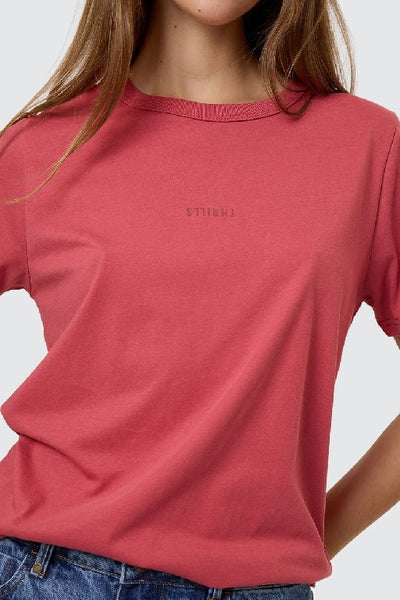 THRILLS - MINIMAL THRILLS RELAXED TEE - REDWOOD - PERTH BOUTIQUE - AUSTRALIAN BOUTIQUE - WA BOUTIQUE - INTERNATIONAL SHIPPING - USA SHIPPING - PERTH STORES - PERTH STORE - AUSTRALIA - WA - WESTER AUSTRALIA - WOMENS FASHION - FASHION - CLOTHING - WA STOCKIST - PERTH STOCKIST - AUSTRALIAN STOCKIST - STOCKIST