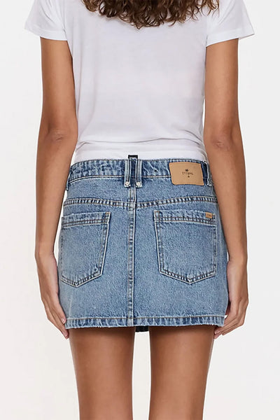 THRILLS - SOPHIE MID RISE MINI SKIRT - RUSTIC FADE - PERTH BOUTIQUE - AUSTRALIAN BOUTIQUE - WA BOUTIQUE - INTERNATIONAL SHIPPING - USA SHIPPING - PERTH STORES - PERTH STORE - AUSTRALIA - WA - WESTER AUSTRALIA - WOMENS FASHION - FASHION - CLOTHING - WA STOCKIST - PERTH STOCKIST - AUSTRALIAN STOCKIST - STOCKIST