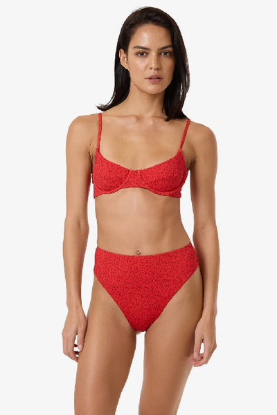 THRILLS - ZINNIA 90S HIGH CUT BIKINI BOTTOM - FLAME RED - PERTH STOCKIST