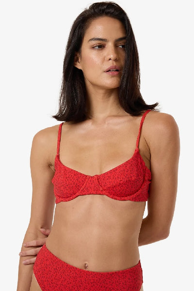 THRILLS - ZINNIA UNDERWIRE BIKINI TOP - FLAME RED