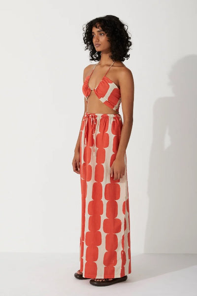 ZULU & ZEPHYR - BLOCK ORGANIC COTTON HALTER TOP