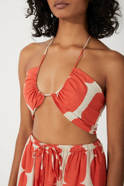 ZULU & ZEPHYR - BLOCK ORGANIC COTTON HALTER TOP