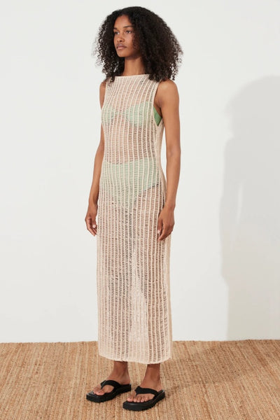 ZULU & ZEPHYR - HUSK COTTON CROCHET PULLOVER DRESS