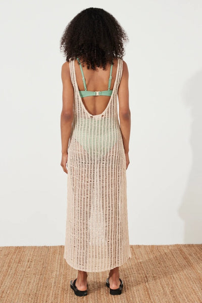 ZULU & ZEPHYR - HUSK COTTON CROCHET PULLOVER DRESS