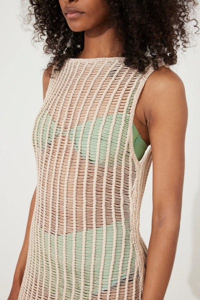 ZULU & ZEPHYR - HUSK COTTON CROCHET PULLOVER DRESS