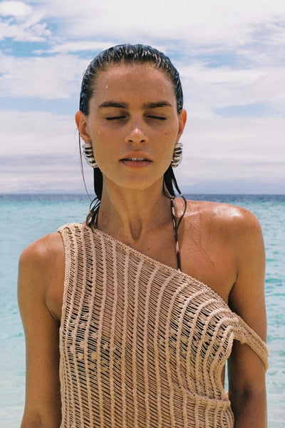 ZULU & ZEPHYR - HUSK COTTON CROCHET PULLOVER DRESS