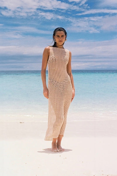 ZULU & ZEPHYR - HUSK COTTON CROCHET PULLOVER DRESS