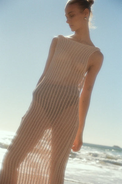 ZULU & ZEPHYR - HUSK COTTON CROCHET PULLOVER DRESS