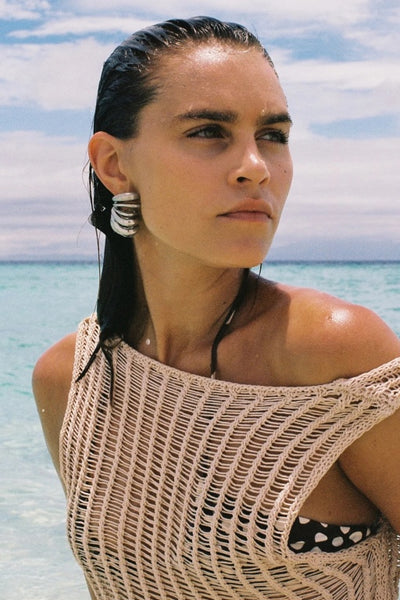 ZULU & ZEPHYR - HUSK COTTON CROCHET PULLOVER DRESS