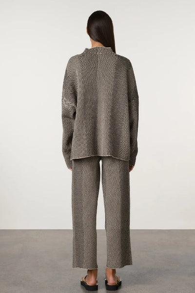 ZULU & ZEPHYR - KNIT PANT - KNIT JUMPER - BLACK HERRINGBONE - PERTH BOUTIQUE - AUSTRALIAN BOUTIQUE - WA BOUTIQUE - INTERNATIONAL SHIPPING - USA SHIPPING - PERTH STORES - PERTH STORE - AUSTRALIA - WA - WESTER AUSTRALIA - WOMENS FASHION - FASHION - CLOTHING - WA STOCKIST - PERTH STOCKIST - AUSTRALIAN STOCKIST - STOCKIST