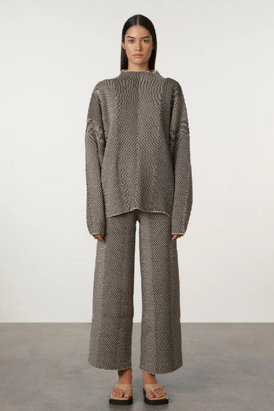 ZULU & ZEPHYR - KNIT PANT - KNIT JUMPER - BLACK HERRINGBONE - PERTH BOUTIQUE - AUSTRALIAN BOUTIQUE - WA BOUTIQUE - INTERNATIONAL SHIPPING - USA SHIPPING - PERTH STORES - PERTH STORE - AUSTRALIA - WA - WESTER AUSTRALIA - WOMENS FASHION - FASHION - CLOTHING - WA STOCKIST - PERTH STOCKIST - AUSTRALIAN STOCKIST - STOCKIST