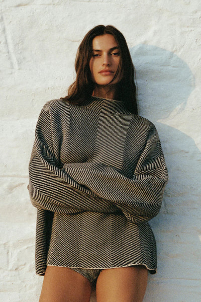 ZULU & ZEPHYR - KNIT PANT - KNIT JUMPER - BLACK HERRINGBONE - PERTH BOUTIQUE - AUSTRALIAN BOUTIQUE - WA BOUTIQUE - INTERNATIONAL SHIPPING - USA SHIPPING - PERTH STORES - PERTH STORE - AUSTRALIA - WA - WESTER AUSTRALIA - WOMENS FASHION - FASHION - CLOTHING - WA STOCKIST - PERTH STOCKIST - AUSTRALIAN STOCKIST - STOCKIST