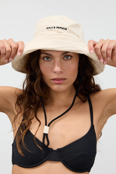 ZULU & ZEPHYR - LOGO BUCKET HAT - COCONUT - PERTH STOCKIST - AUSTRALIAN STOCKIST - WA STOCKIST - AUSTRALIA STOCKIST - AUS STOCKIST - PERTH BOUTIQUE - WA BOUTIQUE - AUS BOUTIQUE - AUSTRALIA BOUTIQUE