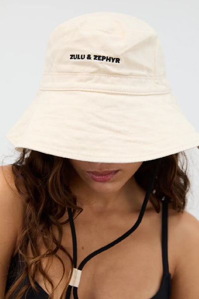 ZULU & ZEPHYR - LOGO BUCKET HAT - COCONUT - PERTH STOCKIST - AUSTRALIAN STOCKIST - WA STOCKIST - AUSTRALIA STOCKIST - AUS STOCKIST - PERTH BOUTIQUE - WA BOUTIQUE - AUS BOUTIQUE - AUSTRALIA BOUTIQUE