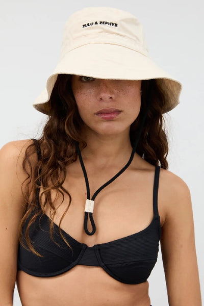 ZULU & ZEPHYR - LOGO BUCKET HAT - COCONUT - PERTH STOCKIST - AUSTRALIAN STOCKIST - WA STOCKIST - AUSTRALIA STOCKIST - AUS STOCKIST - PERTH BOUTIQUE - WA BOUTIQUE - AUS BOUTIQUE - AUSTRALIA BOUTIQUE