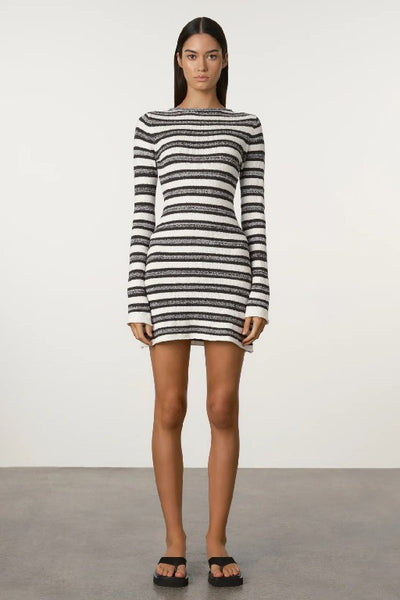 ZULU & ZEPHYR - MARLE STRIPE TEXTURED KNIT MINI DRESS- BOUTIQUE - WA BOUTIQUE - PERTH STOCKIST - AUSTRALIAN STOCKIST - NO TARAF - INTERNATIONAL SHIPPING - EXPRESS SHIPPING - STOCKIST