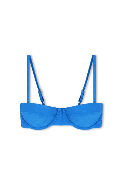 ZULU & ZEPHYR - OCEAN BLUE TEXTURED BALCONETTE BRA CUP - PERTH STOCKIST