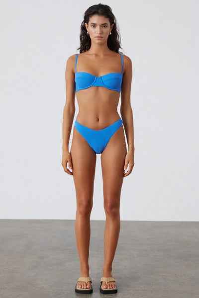 ZULU & ZEPHYR - OCEAN BLUE TEXTURED BALCONETTE BRA CUP - PERTH STOCKIST