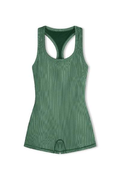 ZULU & ZEPHYR - STRIPE RIB RACER BACK BODYSUIT - TALLOW GREEN - PERTH STOCKIST - AUSTRALIAN STOCKIST - WA STOCKIST - AUSTRALIA STOCKIST - AUS STOCKIST - PERTH BOUTIQUE - WA BOUTIQUE - AUS BOUTIQUE - AUSTRALIA BOUTIQUE